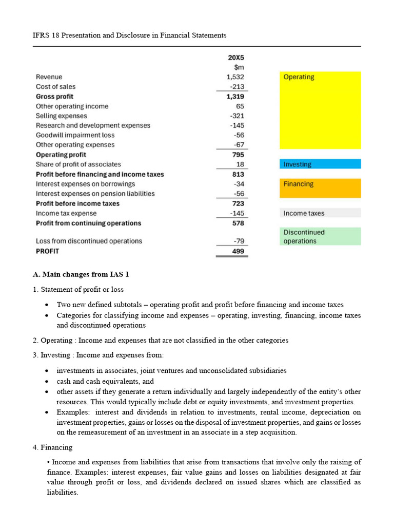 IFRS 18 Financial Statement Changes | PDF | Income | Expense