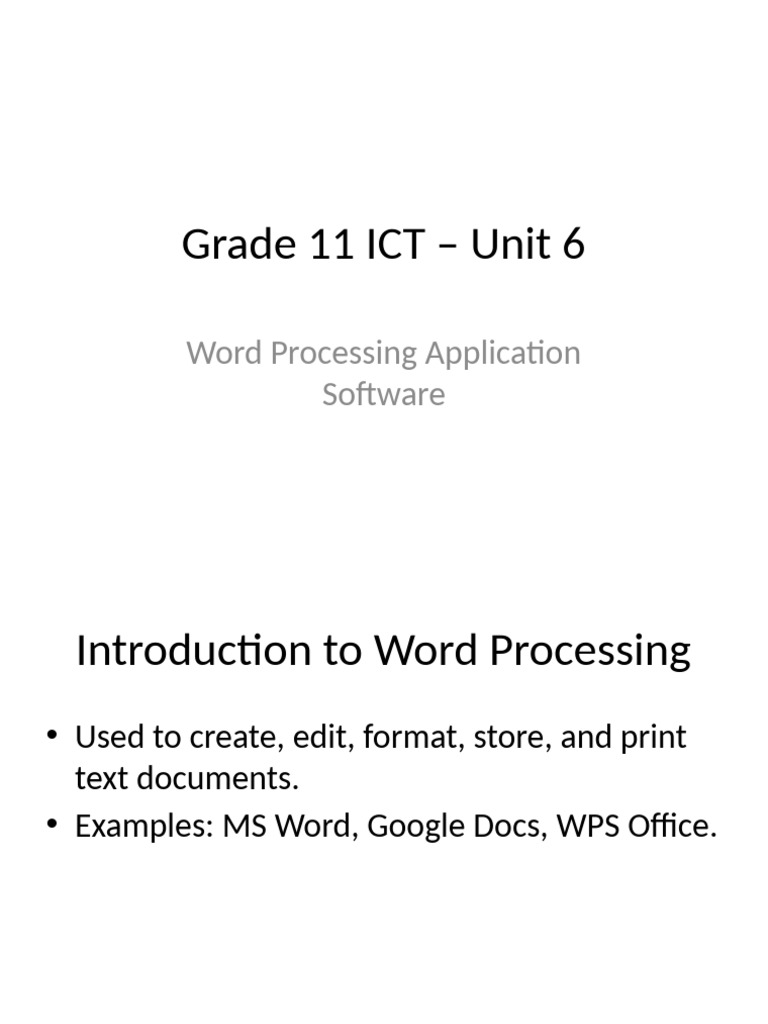 Word Processing Skills for Grade 11 | PDF