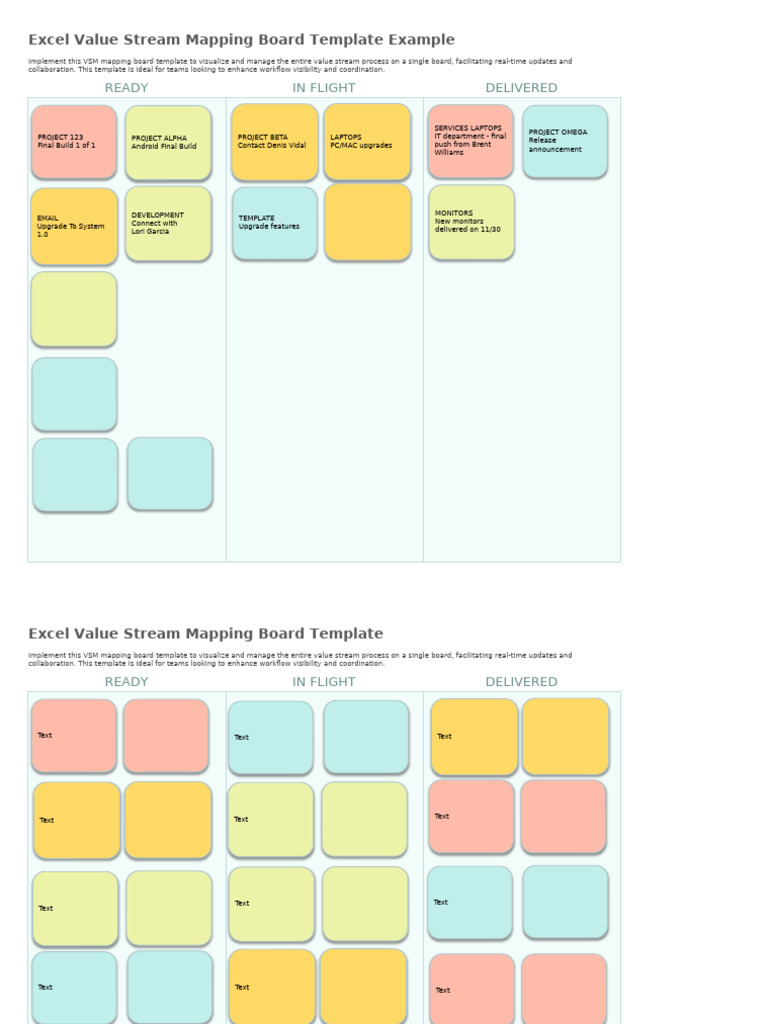 Excel VSM Board Template Example | PDF | Computer Science | Computing