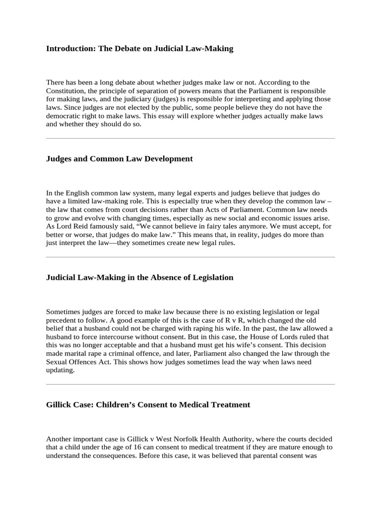 Do Judges Makes Law Easy | PDF | Common Law | Public Law