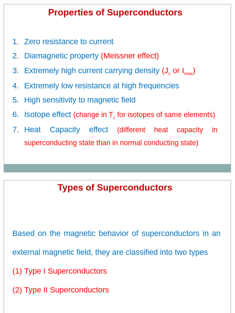 Differences Between Type I & II Superconductors | PDF ...