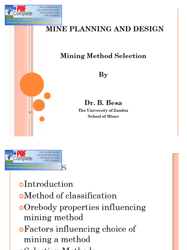 Mining Method Selection Guide | PDF | Mining | Geology