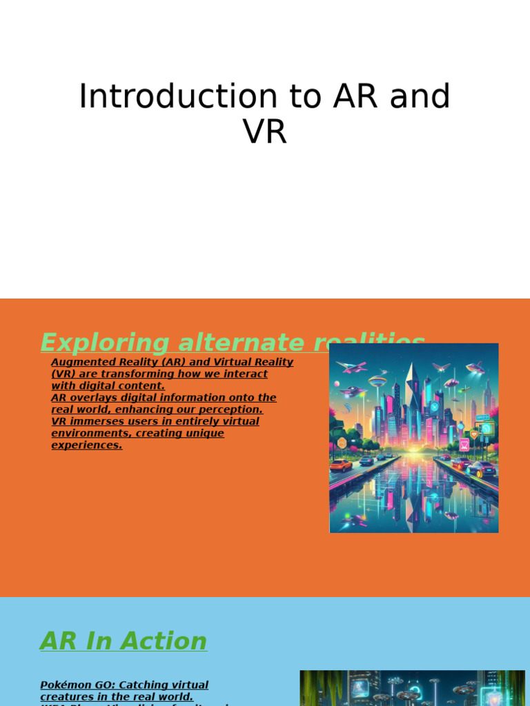 Introduction To AR and VR | PDF