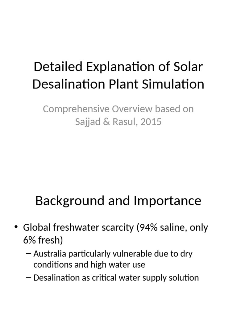 Solar Desalination Plant Simulation Insights | PDF