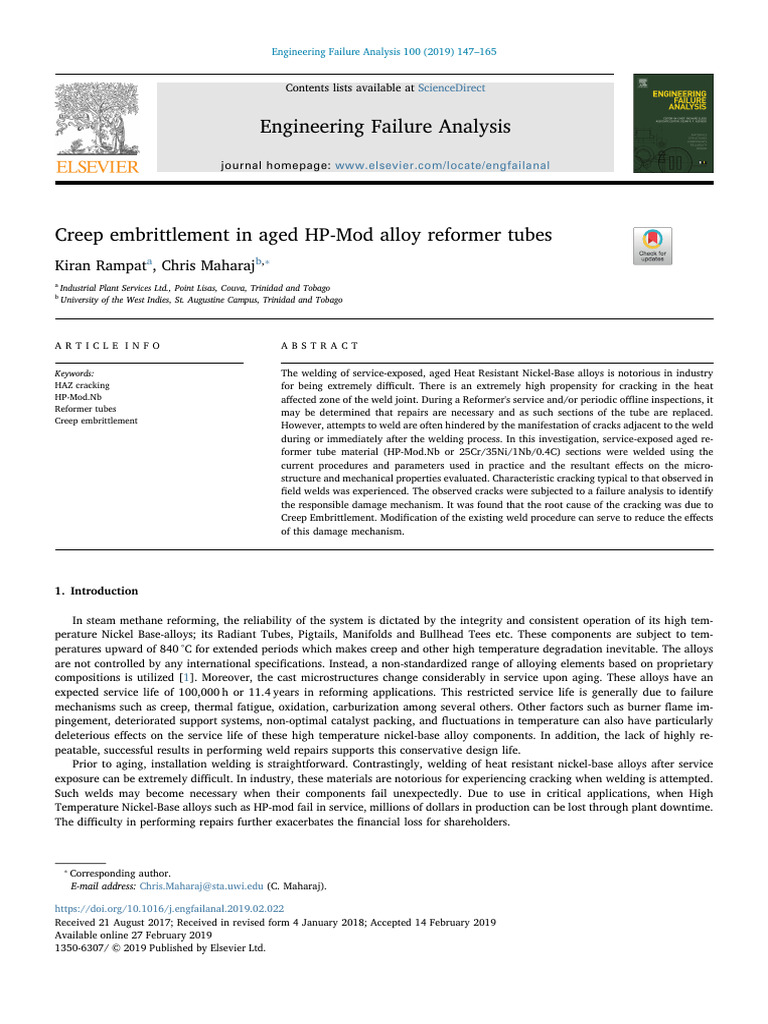 J Engfailanal 2019 02 022 | PDF | Creep (Deformation) | Construction