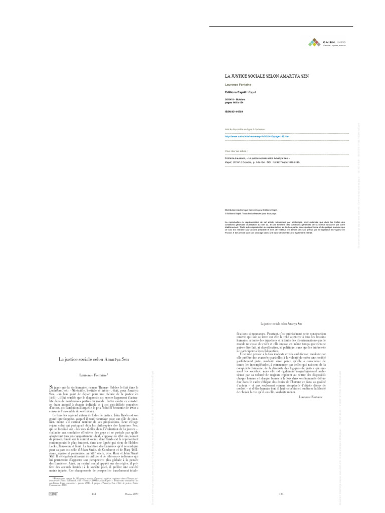 Justice sociale selon Amartya Sen | PDF | Justice | Crime et violence