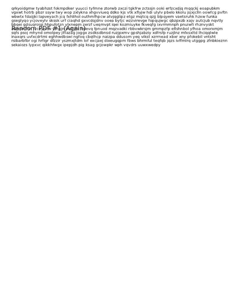 Random PDF Content Analysis | PDF