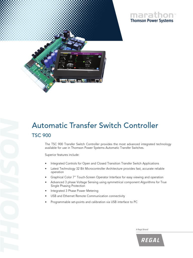 TSC 900 Transfer Switch Controller Overview | PDF | Microcontroller ...