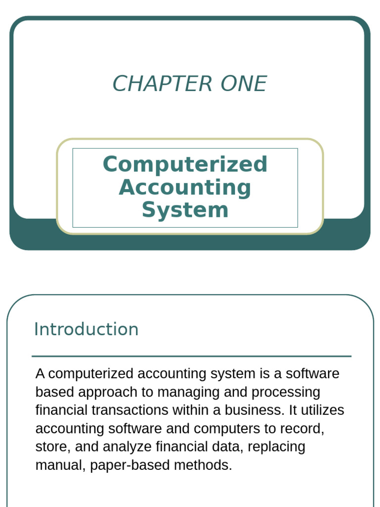 Computerized Accounting Systems Overview | PDF