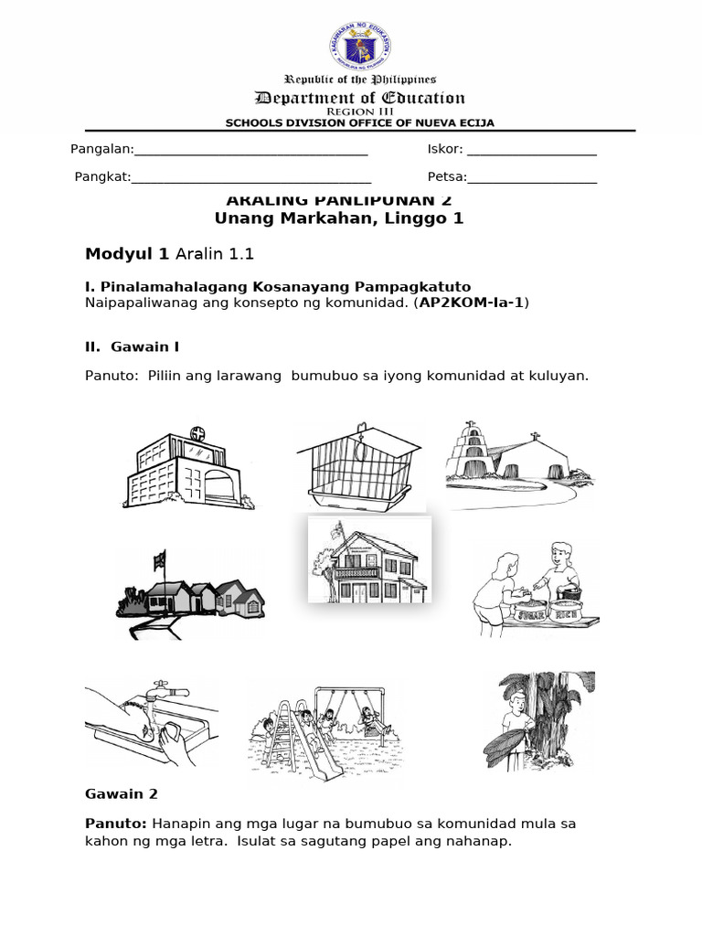 Ap2 Q1 W1 Konsepto Ng Komunidad Pdf