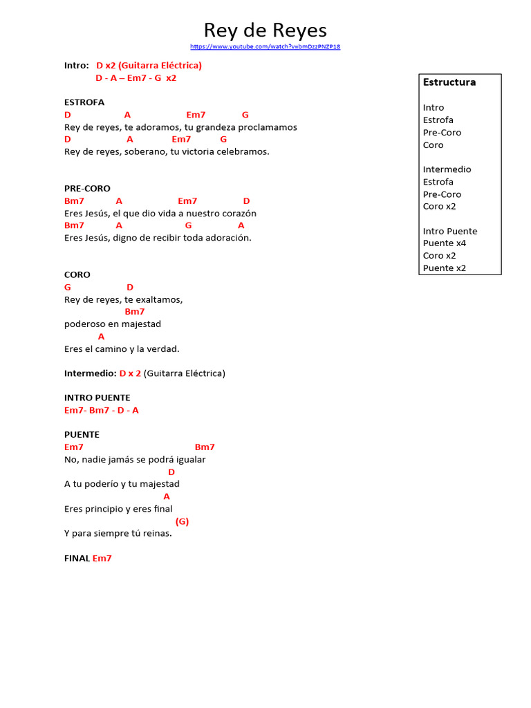 Letra y Estructura de 