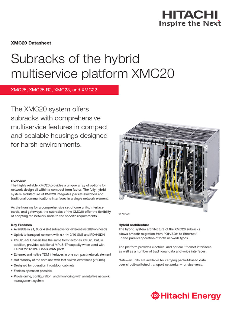 XMC20 Hybrid Multiservice Subracks | PDF | Computer Networking ...