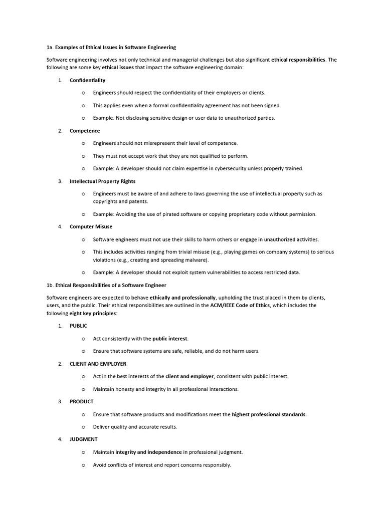 Ethical Issues in Software Engineering | PDF | Scrum (Software ...