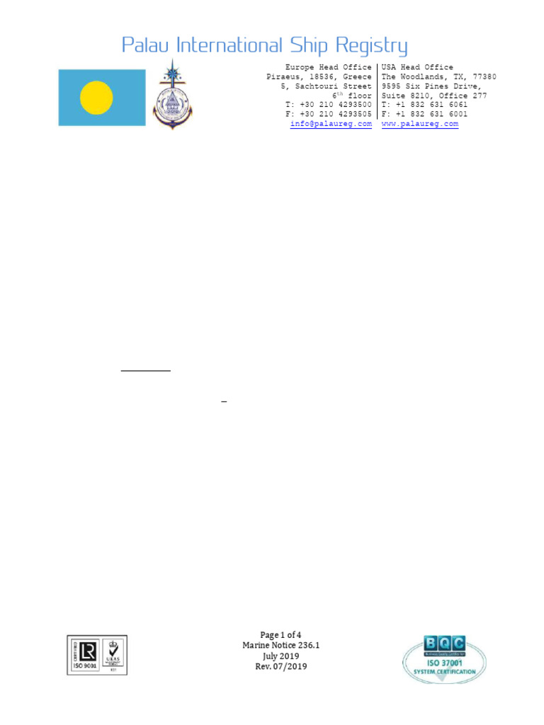 MODU Code Compliance Guidelines 2019 | PDF | Offshore Drilling | Shipping