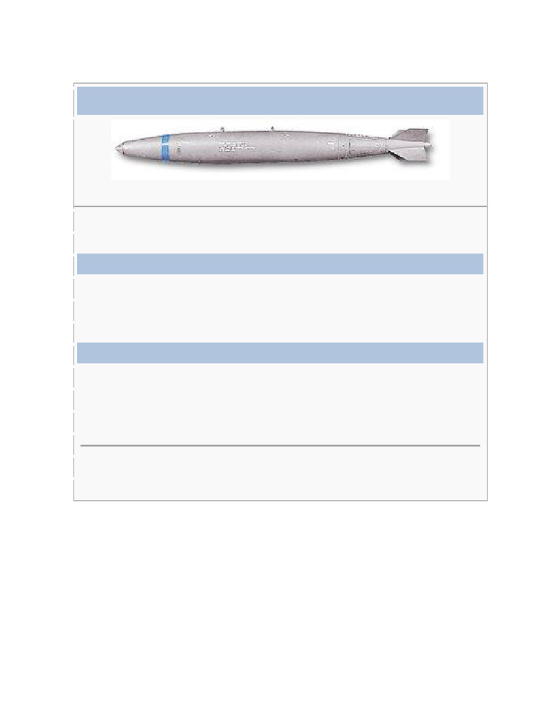 Mk 82 Bomb Specifications and Variants | PDF | Bombings | Warfare