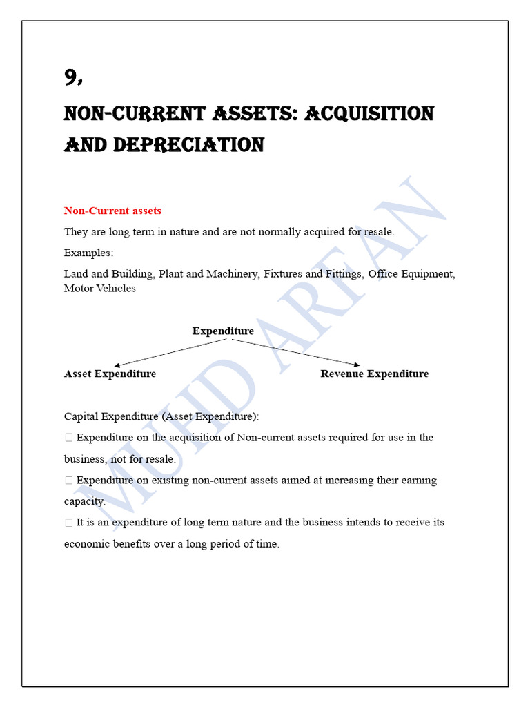 Chap 9 - NCA - Acquisition and Depreciation | PDF | Depreciation | Expense