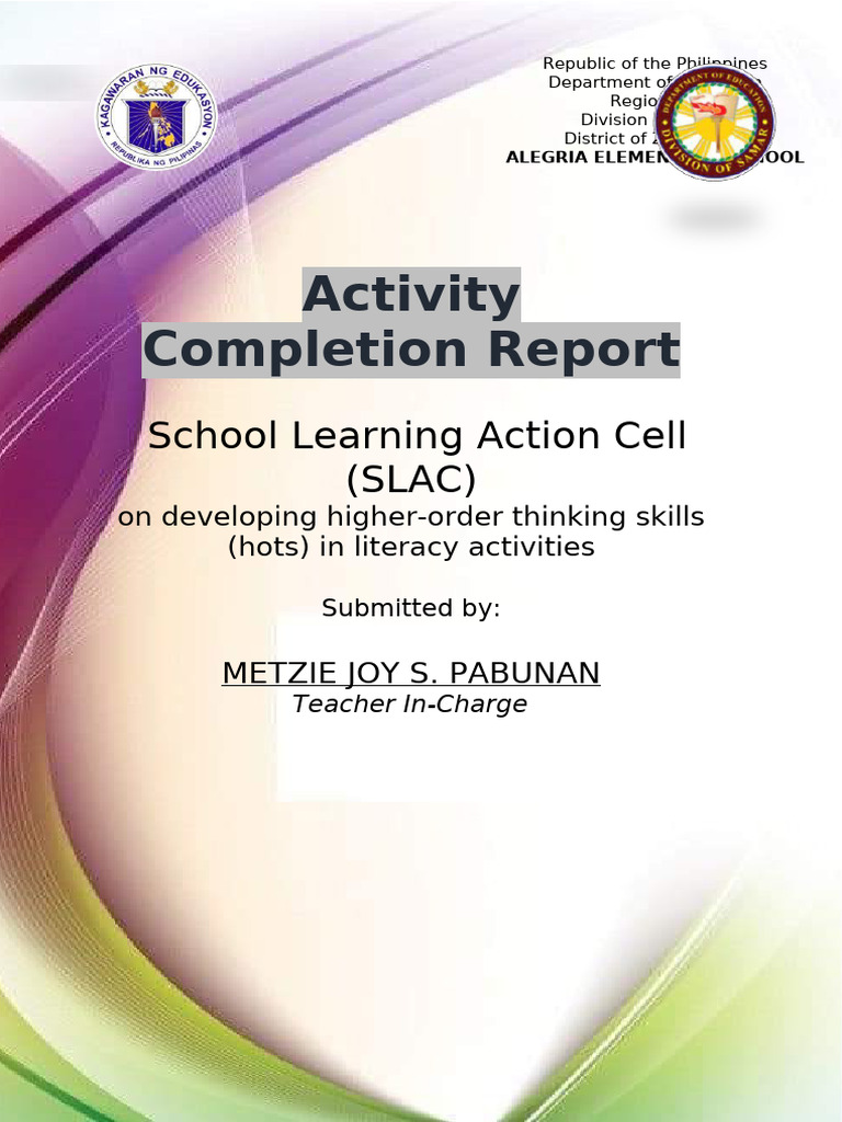 SLAC Report on Higher-Order Thinking Skills | PDF | Literacy | Reading ...