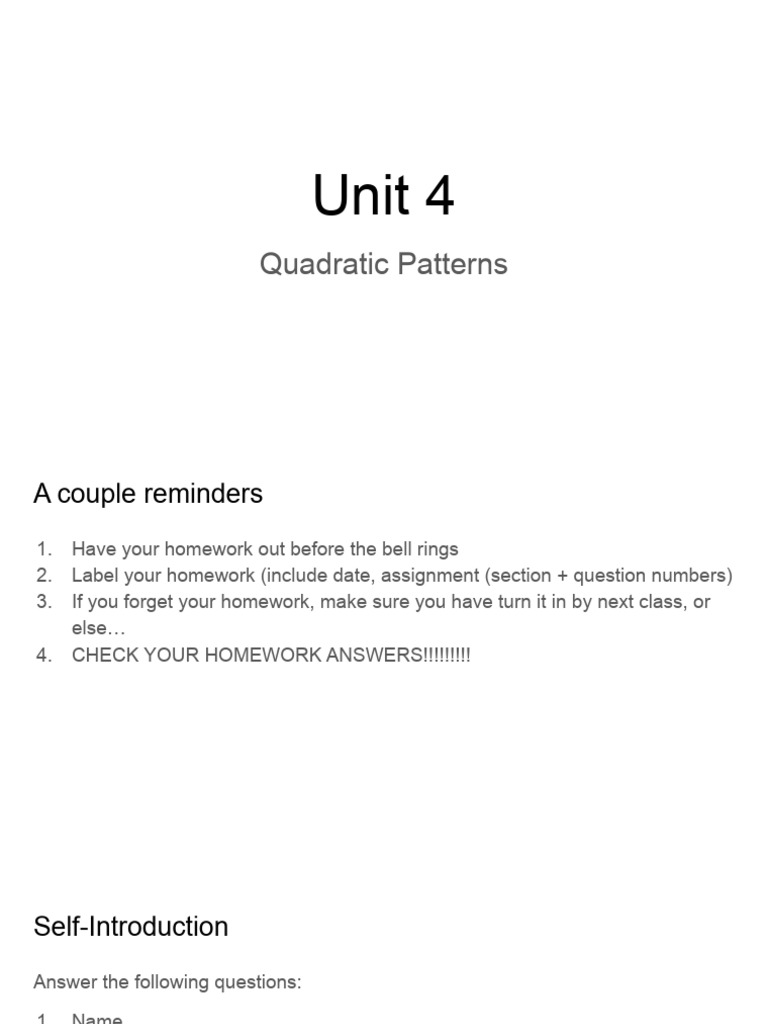 Quadratic Patterns and Factorization Guide | PDF | Quadratic Equation ...