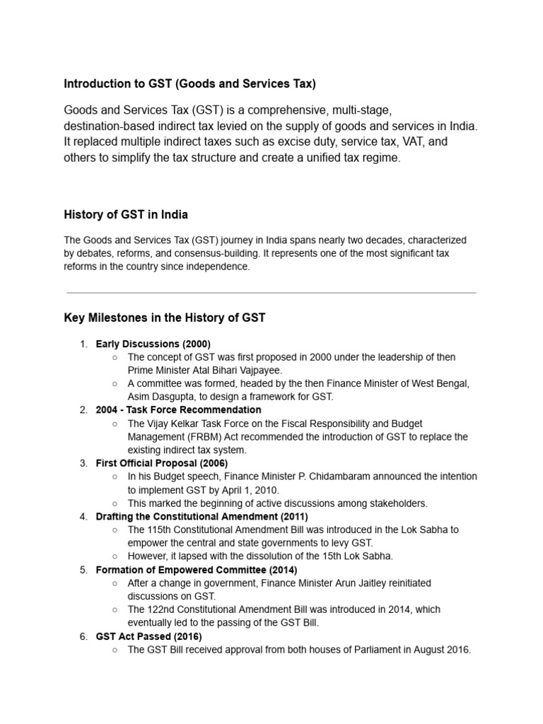 Introduction to Goods and Services Tax | PDF | Taxes | Taxation