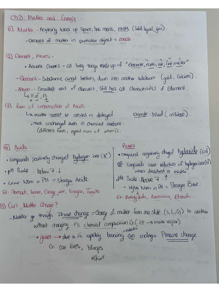 CH 3 Summary | PDF
