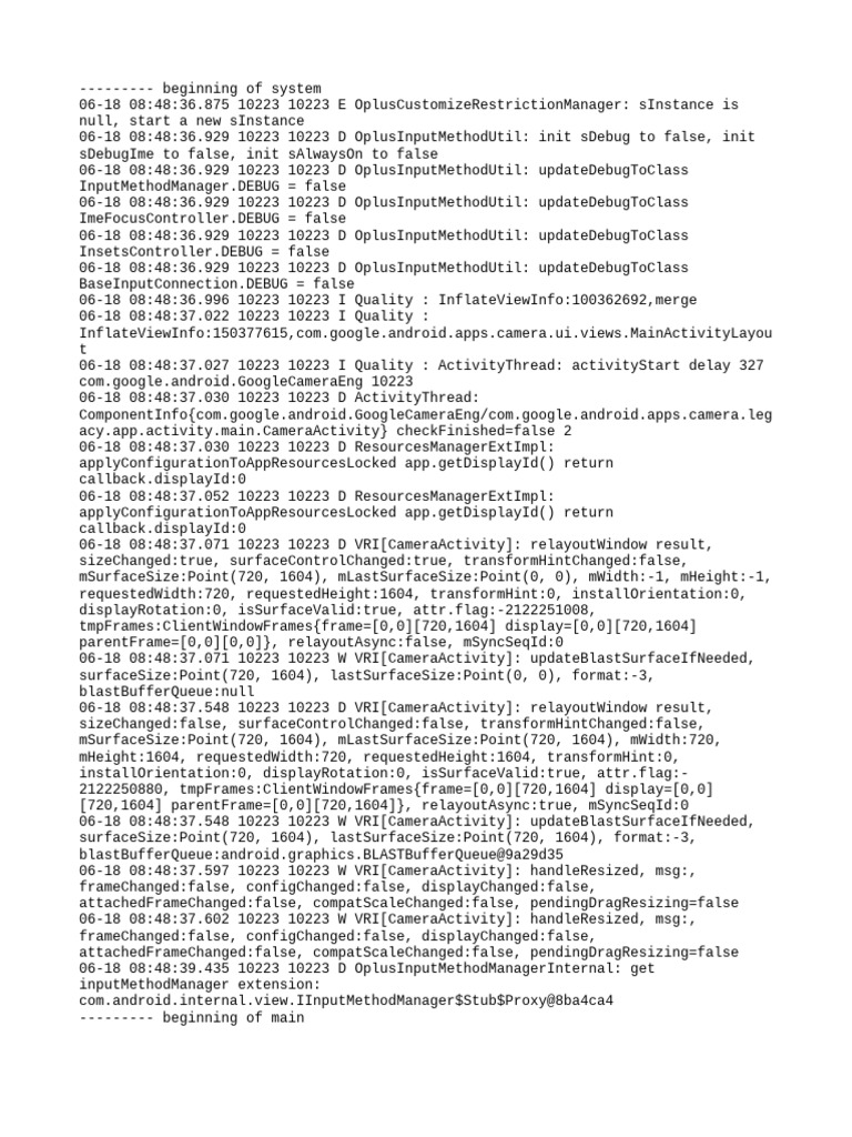 Oplus Camera Activity Log Analysis | PDF | Computing | Software