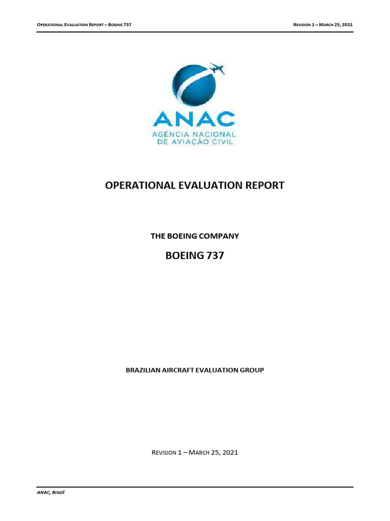 Boeing 737 Operational Evaluation Report | PDF | Aircraft Flight ...