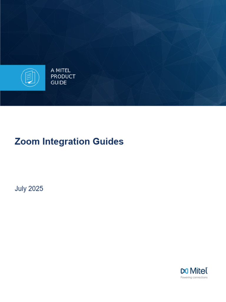 Zoom Integration Guides for Mitel Systems | PDF