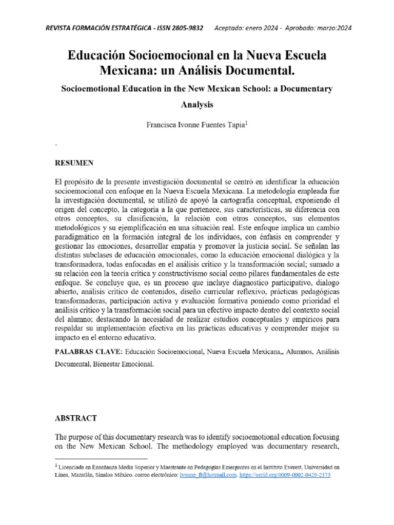 Vista de Educación Socioemocional en La Nueva Escuela Mexicana - Un ...