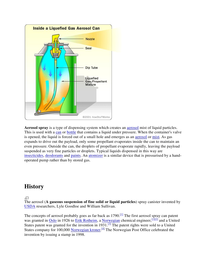 History and Mechanics of Aerosol Spray | PDF