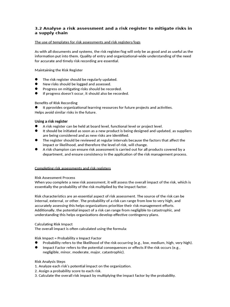 Risk Contingency in Supply Chains | PDF | Risk | Risk Management