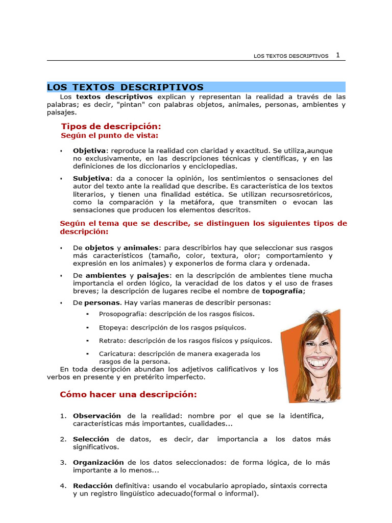 Tipos y Estructura de Textos Descriptivos | PDF | Buenos Aires