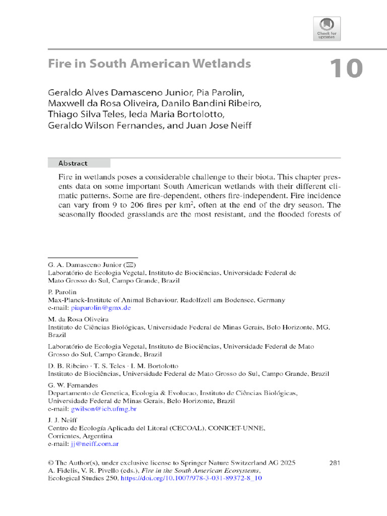10 Fire in South American Wetlands | PDF