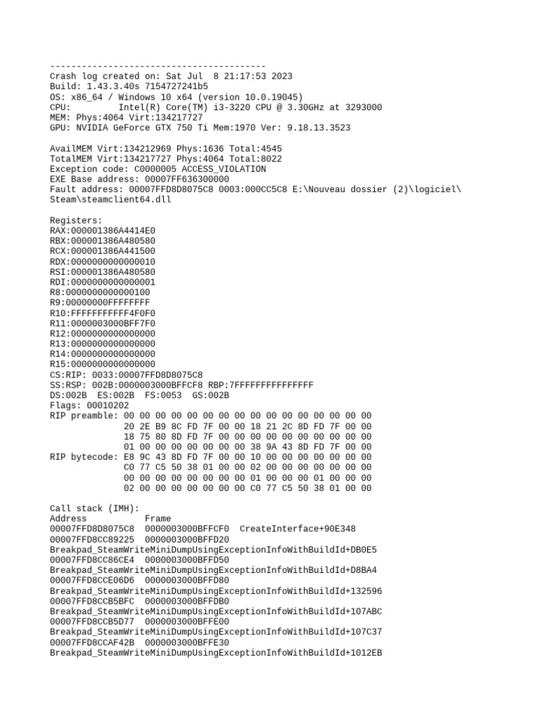 Game Crash | PDF | Software | Computing