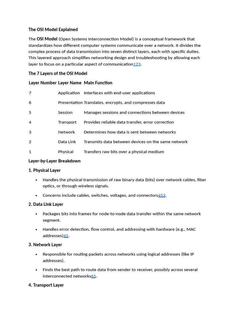 OSI Model: 7 Layers Explained | PDF | Osi Model | Computer Network