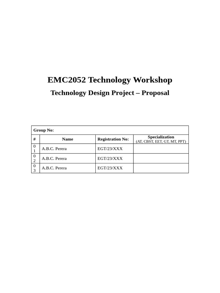Technology Design Project - Final Report Template | PDF