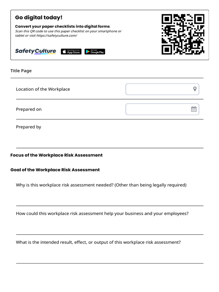 Workplace Risk Assessment Template | PDF | Risk | Risk Assessment