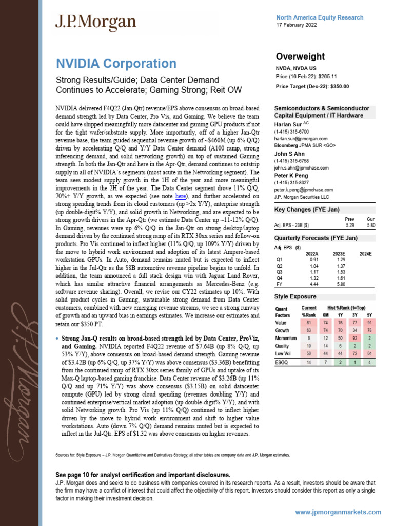 NVDA Report | PDF | Valuation (Finance) | Investing