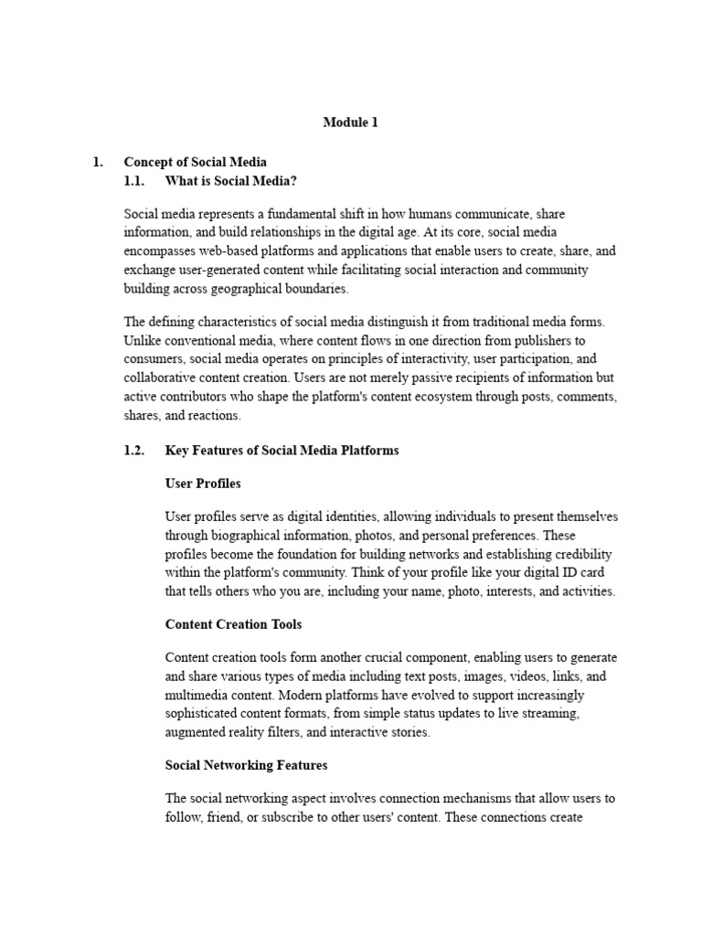Understanding Social Media Concepts | PDF | Popular Culture & Media ...