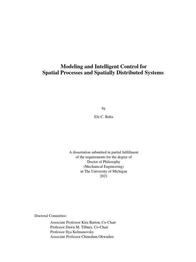 Modeling and Intelligent Control For Spatial Processes and Spatially ...