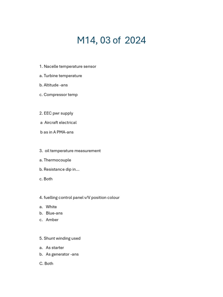 Aircraft Engine Systems Overview | PDF