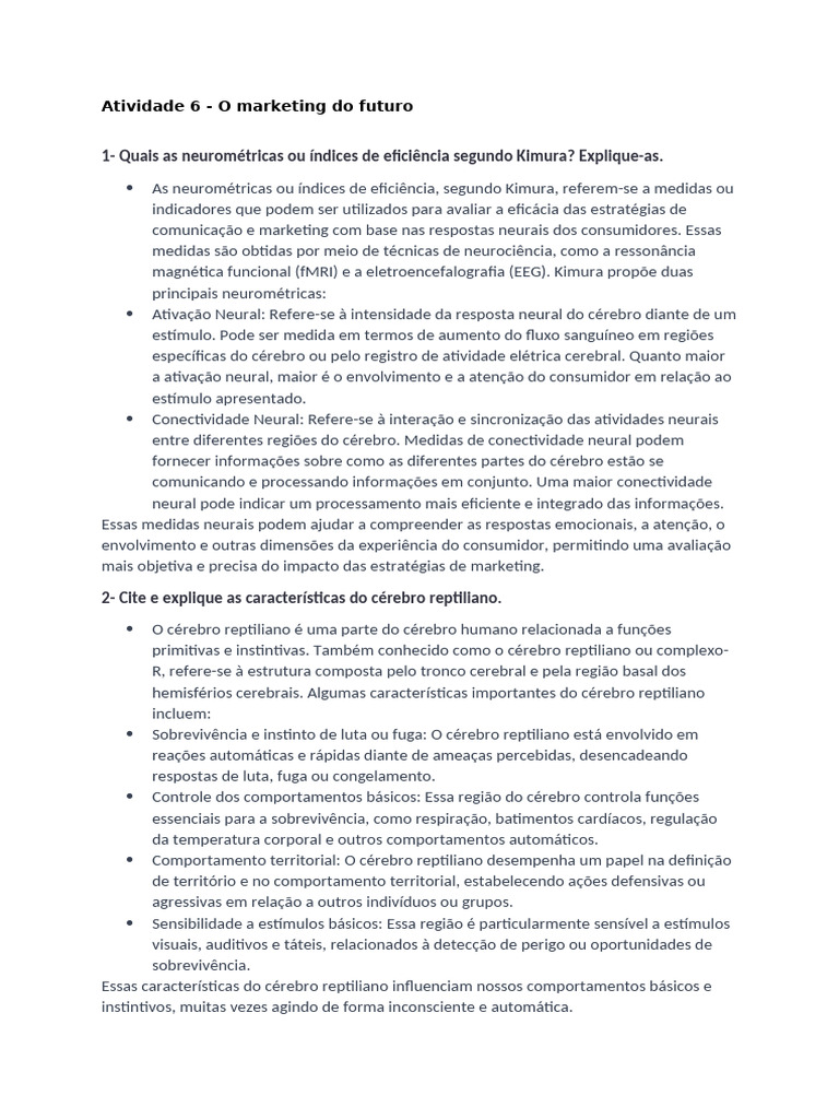 O Marketing Do Futuro | PDF | Cérebro | Gestão de relacionamento com o ...