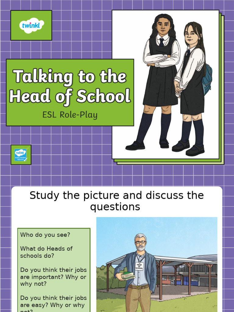 T 1681483549 Esl Role Play Talking To The Head of School Kids A2 b1 Ver ...