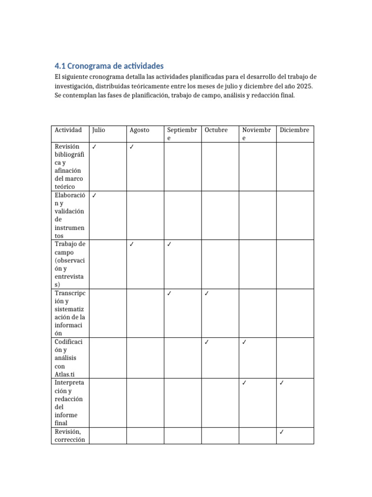 Cronograma de Actividades para Tesis | PDF