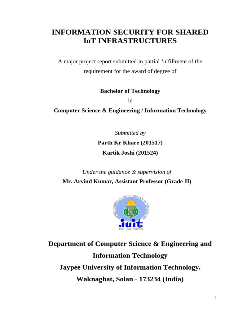 Information Security For Shared IoT Infrastructures | PDF | Security ...