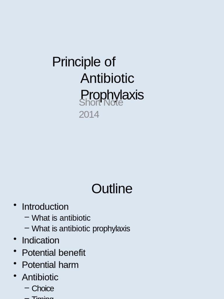 Antibiotic Prophylaxis in Surgery Guidelines | PDF | Infection ...