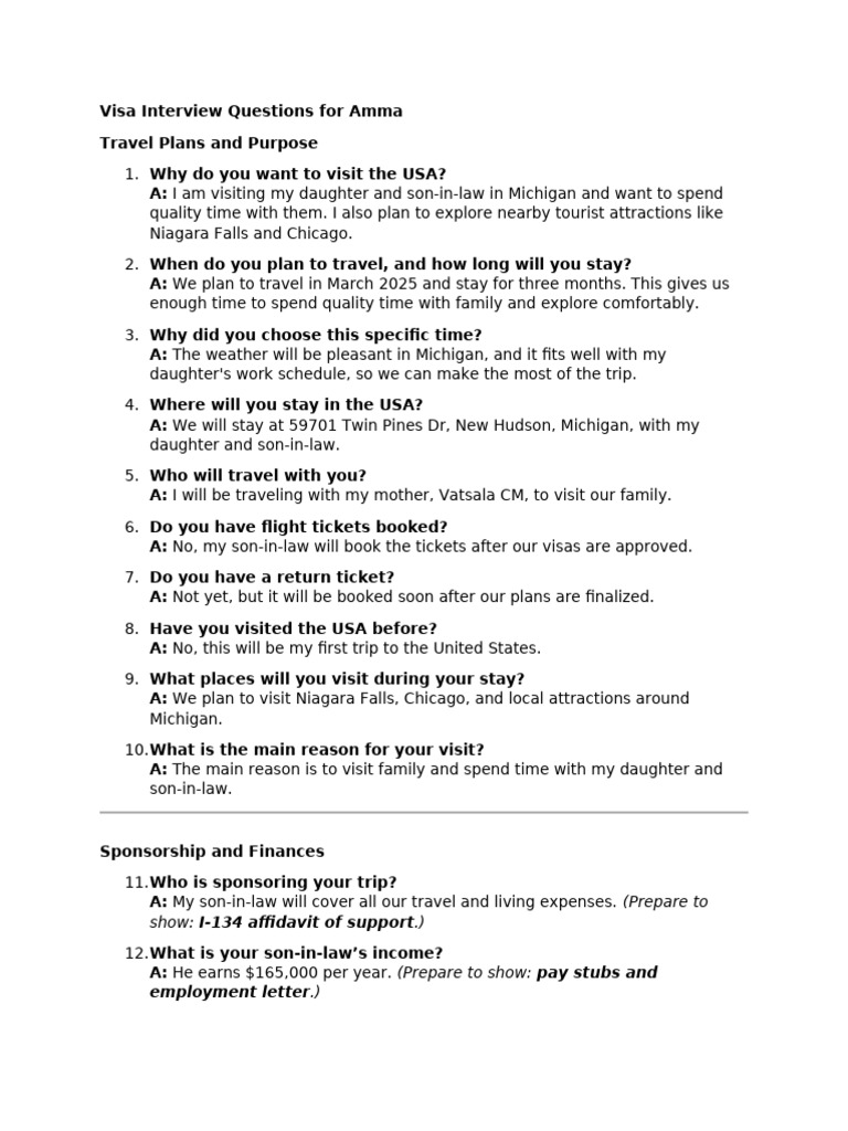 Visa Interview Insights for Family Visit | PDF | Travel Visa