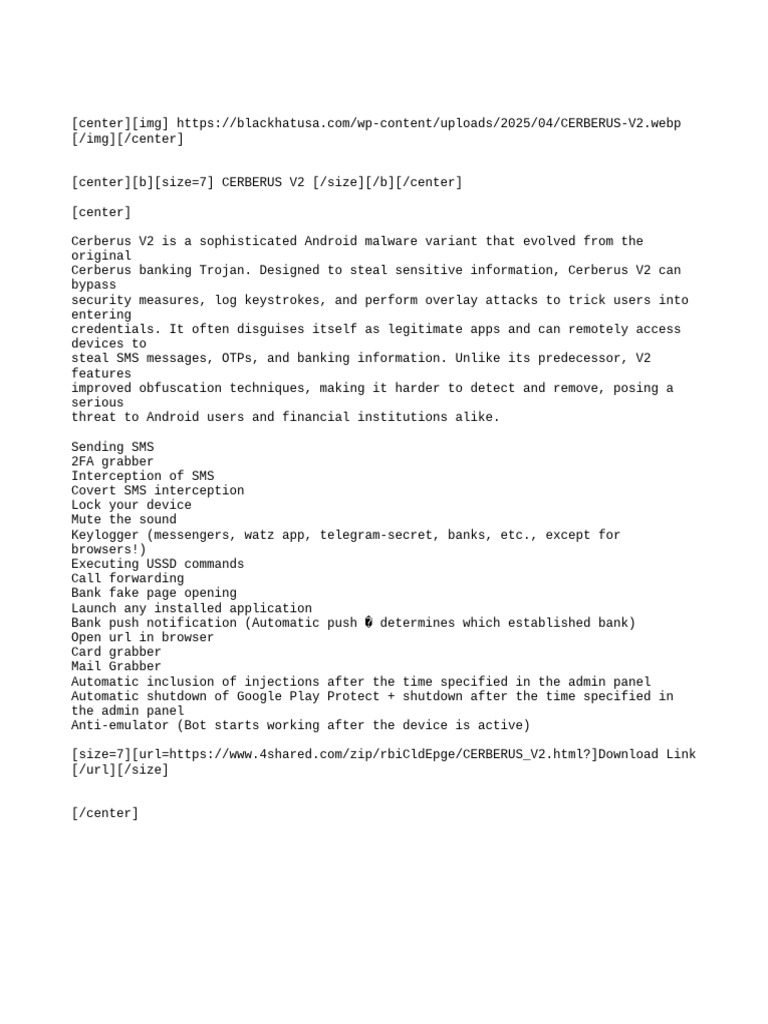 Cerberus visual data 3