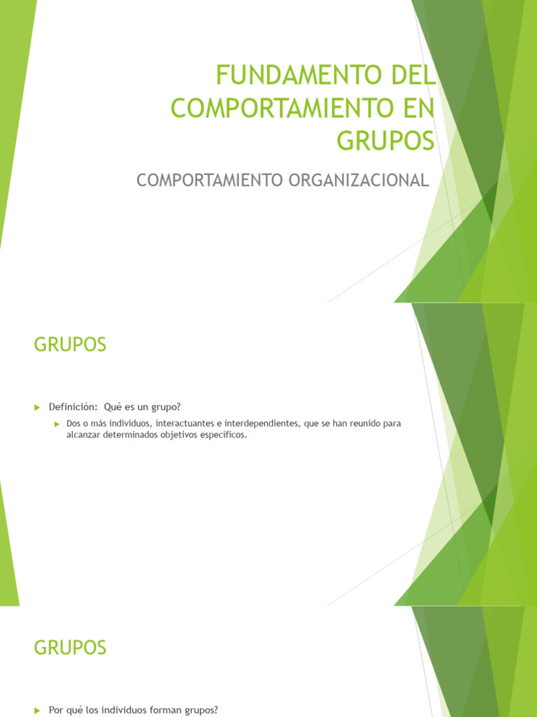 Fundamento Del Comportamiento en Grupos | PDF | Comportamiento ...