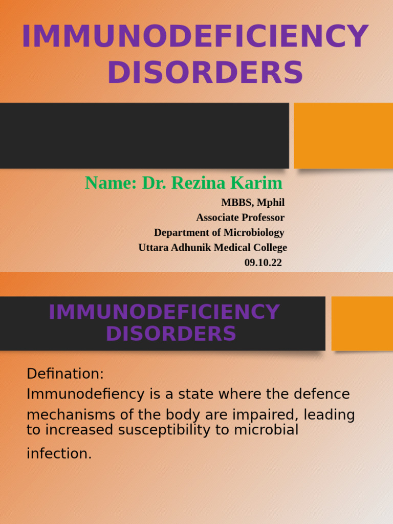 Immunodeficiency Disorders | PDF | Transplant Rejection | Immunodeficiency