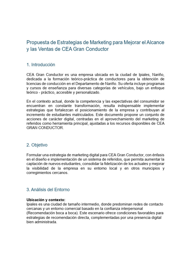 Estrategias de Marketing para CEA Gran Conductor | PDF | Marketing ...